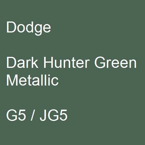 Dodge, Dark Hunter Green Metallic, G5 / JG5.